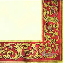 Serwetka do decoupage złoty ornament na bordowym tle 33x33 MAKI, Unikat