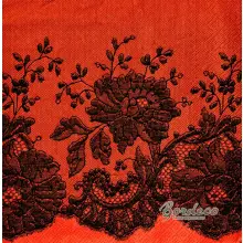 Serwetka do decoupage czarna koronka na czerwonym tle 33x33 MAKI Unikat