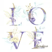 Serwetka do decoupage fioletowe "LOVE" 25x25 MAKI