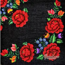 Serwetka do decoupage róże haftowane, czarne tło 33x33 MAKI