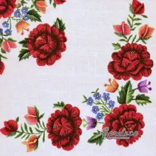 Serwetka do decoupage róże haftowane, szare tło 33x33 MAKI