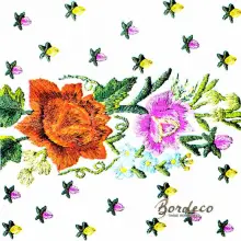 Serwetka do decoupage haftowane w ludowym stylu kwiaty 33x33 MAKI Unikat