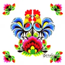 Serwetka do decoupage kogutki łowickie 33x33 MAKI