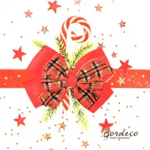 Serwetka do decoupage świąteczna kokarda 25x25 MAKI