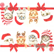 Serwetka do decoupage cztery koty 33x33 MAKI