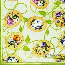 Serwetka do decoupage pisanki ozdobione kwiatami 33x33 MAKI