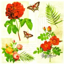 Serwetka do decoupage róże vintage 33x33 MAKI Unikat