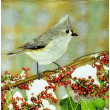 Serwetka do decoupage sikorka czubata 33x33 MAKI Unikat