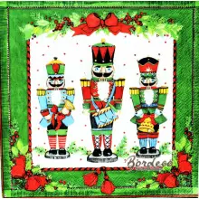 Serwetka do decoupage świąteczne drewniane żołnierzyki 33x33 MAKI Unikat