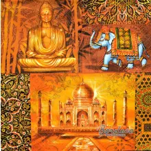 Serwetka do decoupage Indie i ich symbole 33x33 MAKI Unikat