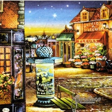 Serwetka do decoupage uliczka o zmierzchu  33x33 MAKI