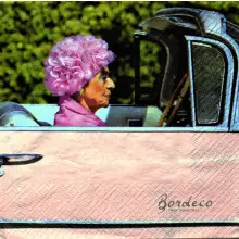 Serwetka do decoupage w różowym cadilacu 33x33 MAKI Unikat