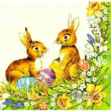 Serwetka do decoupage wielkanocne zajączki i pisanki 33x33 MAKI Unikat