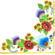 Serwetka do decoupage łowicka wycinanka dookoła serwetki 33x33 MAKI