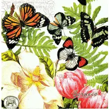 Serwetka do decoupage magnolia i motyle 25x25 MICHEL Unikat