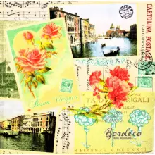 Serwetka do decoupage Wenecja, vintage 33x33 NOUVEAU Unikat