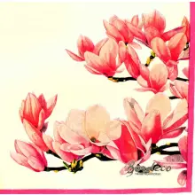 Serwetka do decoupage różowa magnolia 33x33 NOUVEAU Unikat