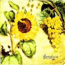 Serwetka do decoupage słonecznik i kiść winogrona 33x33 NOUVEAU Unikat