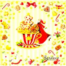 Serwetka do decoupage świąteczne pierniki w filiżance33x33 NOUVEAU Unikat