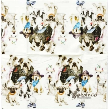 Serwetka do decoupage gromada piesków w ubraniach 21x21 PAPER+