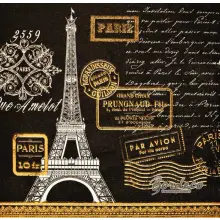 Serwetka do decoupage Paryż na czarno, vintage 33x33 Paper+Design Unikat
