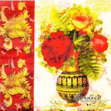 Serwetka do decoupage róże w wazonie 33x33 Paper+Design Unikat