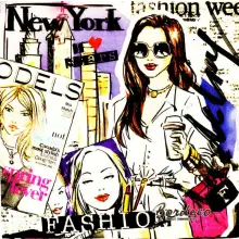 Serwetka do decoupage fashion New York 33x33 PAPSTAR Unikat
