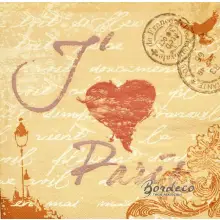 Serwetka do decoupage J' aime Paris 33x33 PAPSTAR Unikat