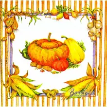 Serwetka do decoupage dynie, ceble i kukurydza 33x33 PAPSTAR Unikat