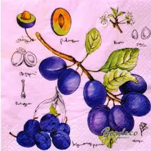 Serwetka do decoupage śliwki węgierki 33x33 PAPSTAR Unikat