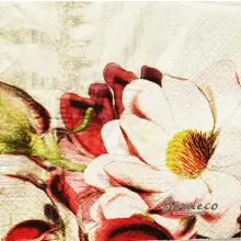 Serwetka do decoupage kwiaty anemony, vintage 33x33 PAW Unikat