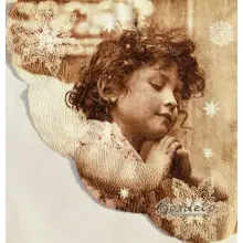 Serwetka do decoupage aniołek w sepii, fi 32 PAW Unikat