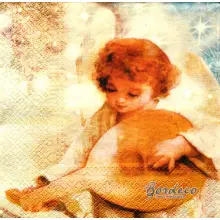 Serwetka do decoupage aniołek grający na mandoli  33x33 PAW Unikat