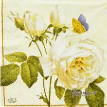 Serwetka do decoupage białe róże 25x25 PAW Unikat