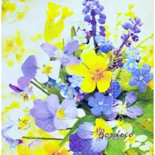 Serwetka do decoupage bratki w rogu 33x33 PAW
