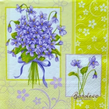 Serwetka do decoupage fiołki 33x33 PAW