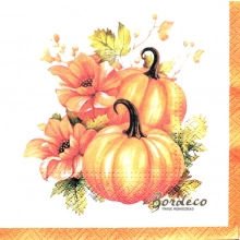 Serwetka do decoupage dynie i kwiaty 33x33 PAW