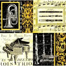 Serwetka do decoupage instrumenty muzyczne, mozaika 33x33 PAW Unikat