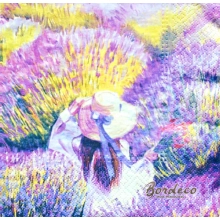Serwetka do decoupage kobieta w lawendzie 33x33 PAW