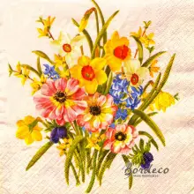 Serwetka do decoupage kompozycja wiosennych kwiatów 33x33 PAW Unikat