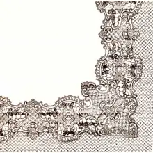 Serwetka do decoupage brązowa koronkowa ramka 33x33 PAW Unikat