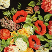 Serwetka do decoupage kolorowe kwiaty na czarnym tle 33x33 PAW Unikat