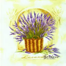 Serwetka do decoupage lawenda w wiklinowym koszu 33x33 PAW Unikat