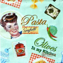Serwetka do decoupage makaron, pasta retro 33x33 PAW Unikat