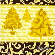 Serwetka do decoupage choinki z bordiurą 33x33 PAW