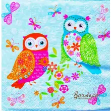 Serwetka do decoupage patchworkowe sówki 33x33 PAW Unikat