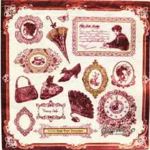 Serwetka do decoupage przedmioty retro, vintage 33x33 PAW Unikat