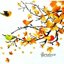 Serwetka do decoupage ptaszki na jesiennej gałązce 33x33 PAW Unikat