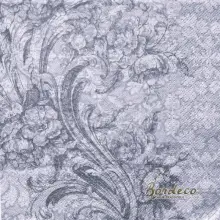 Serwetka do decoupage srebrna tapeta z motywem kwiatowym 33x33 PAW Unikat