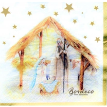 Serwetka do decoupage słomiana stajenka 33x33 PAW